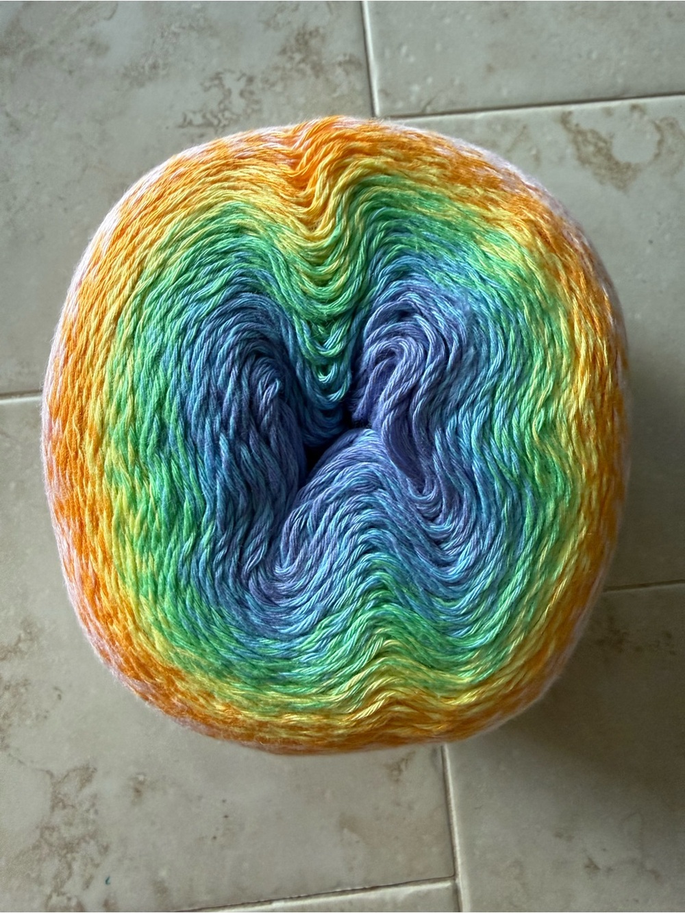 Scheepjes Whirl Gradient Yarn Cake in Blue, Green & Orange - Soft Ombre Fiber